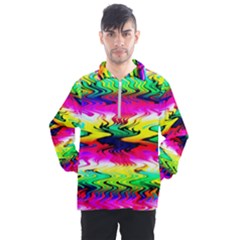Waves Of Color Men s Half Zip Pullover by Semog4