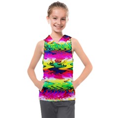 Waves Of Color Kids  Sleeveless Hoodie by Semog4