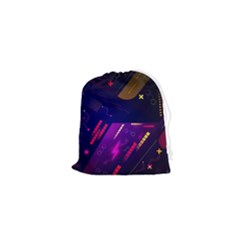 Colorful Abstract Background Creative Digital Art Colorful Geometric Artwork Drawstring Pouch (xs) by Semog4