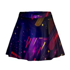 Colorful Abstract Background Creative Digital Art Colorful Geometric Artwork Mini Flare Skirt by Semog4