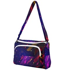 Colorful Abstract Background Creative Digital Art Colorful Geometric Artwork Front Pocket Crossbody Bag by Semog4