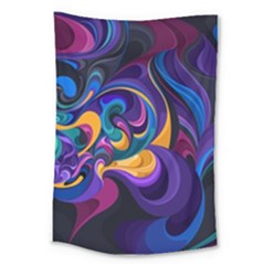 Colorful Waves Abstract Waves Curves Art Abstract Material Material Design Large Tapestry by Semog4