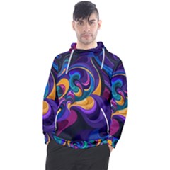 Colorful Waves Abstract Waves Curves Art Abstract Material Material Design Men s Pullover Hoodie by Semog4