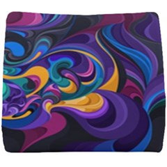 Colorful Waves Abstract Waves Curves Art Abstract Material Material Design Seat Cushion by Semog4