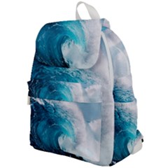 Tsunami Big Blue Wave Ocean Waves Water Top Flap Backpack by Semog4