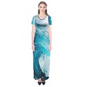 Tsunami Big Blue Wave Ocean Waves Water Short Sleeve Maxi Dress View1