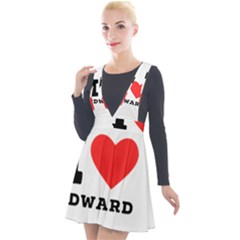 I Love Edward Plunge Pinafore Velour Dress by ilovewhateva