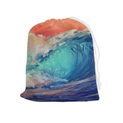 Artistic Wave Sea Drawstring Pouch (xl) by Semog4