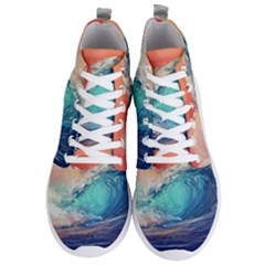 Artistic Wave Sea Men s Lightweight High Top Sneakers by Semog4