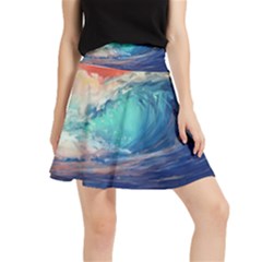 Artistic Wave Sea Waistband Skirt