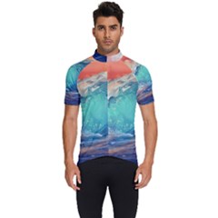 Artistic Wave Sea Men s Short Sleeve Cycling Jersey by Semog4