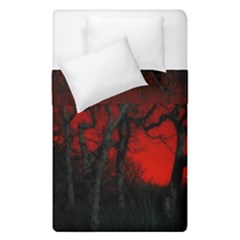 Dark Forest Jungle Plant Black Red Tree Duvet Cover Double Side (single Size) by Semog4