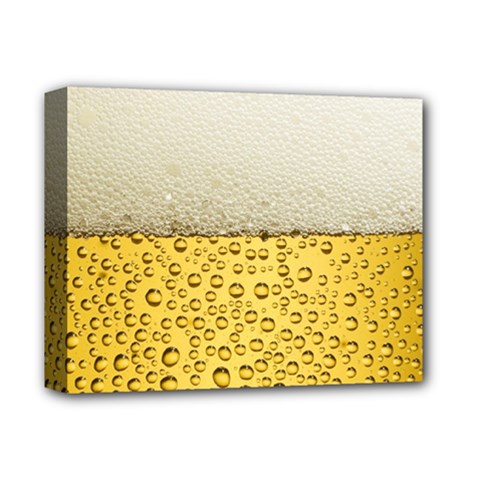 Texture Pattern Macro Glass Of Beer Foam White Yellow Art Deluxe Canvas 14  X 11  (stretched) by Semog4