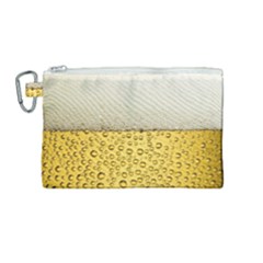 Texture Pattern Macro Glass Of Beer Foam White Yellow Art Canvas Cosmetic Bag (medium) by Semog4