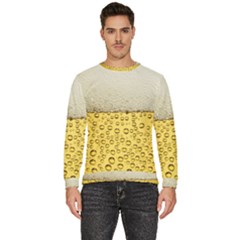 Texture Pattern Macro Glass Of Beer Foam White Yellow Art Men s Fleece Sweatshirt by Semog4