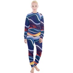 Wave Of Abstract Colors Women s Lounge Set