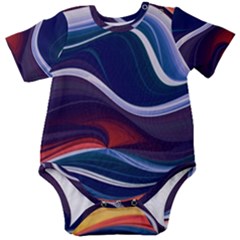 Wave Of Abstract Colors Baby Short Sleeve Bodysuit by Semog4