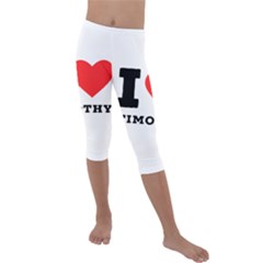 I Love Timothy Kids  Lightweight Velour Capri Leggings  by ilovewhateva