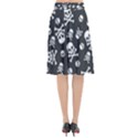 Skull-crossbones-seamless-pattern-holiday-halloween-wallpaper-wrapping-packing-backdrop Flared Midi Skirt View2
