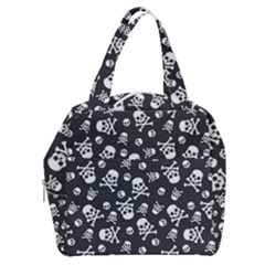 Skull Crossbones Seamless Pattern Holiday-halloween-wallpaper Wrapping Packing Backdrop Boxy Hand Bag by Ravend