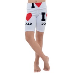 I Love Donald Kids  Lightweight Velour Cropped Yoga Leggings