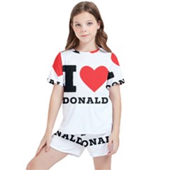 I Love Donald Kids  Tee And Sports Shorts Set by ilovewhateva