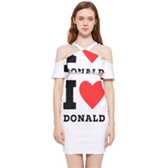 I Love Donald Shoulder Frill Bodycon Summer Dress by ilovewhateva