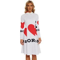 I Love George Long Sleeve Shirt Collar A-line Dress by ilovewhateva