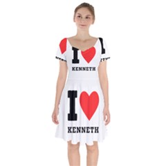 I Love Kenneth Short Sleeve Bardot Dress by ilovewhateva