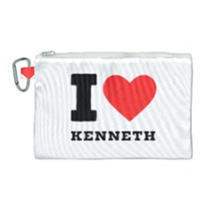 I Love Kenneth Canvas Cosmetic Bag (large) by ilovewhateva