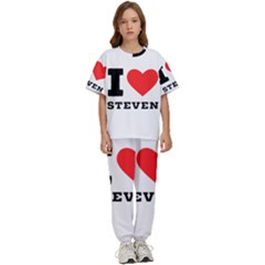 I Love Steven Kids  Tee And Pants Sports Set by ilovewhateva