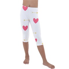 Hearts-36 Kids  Lightweight Velour Capri Leggings  by nateshop