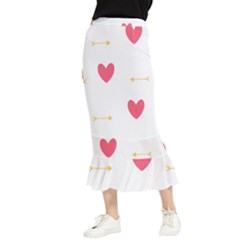 Hearts-36 Maxi Fishtail Chiffon Skirt by nateshop