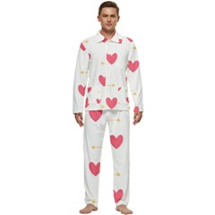 Hearts-36 Men s Long Sleeve Velvet Pocket Pajamas Set by nateshop
