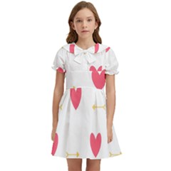 Hearts-36 Kids  Bow Tie Puff Sleeve Dress by nateshop