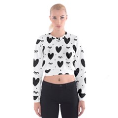 Hearts-57 Cropped Sweatshirt by nateshop