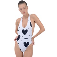 Hearts-57 Backless Halter One Piece Swimsuit by nateshop