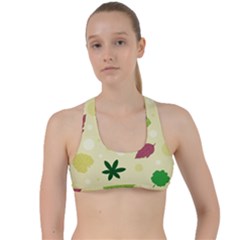 Leaves-140 Criss Cross Racerback Sports Bra by nateshop