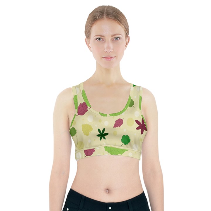 Leaves-140 Sports Bra With Pocket