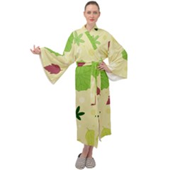 Leaves-140 Maxi Velvet Kimono by nateshop