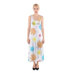 Leaves-141 Sleeveless Maxi Dress by nateshop