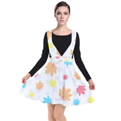 Leaves-141 Plunge Pinafore Dress by nateshop