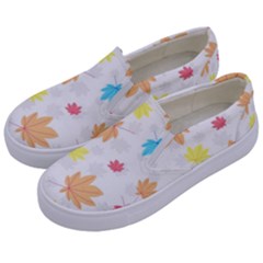 Leaves-141 Kids  Canvas Slip Ons by nateshop