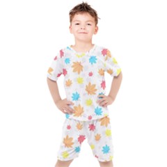 Leaves-141 Kids  Tee And Shorts Set by nateshop