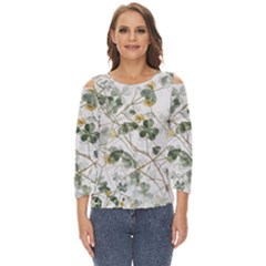 Leaves-142 Cut Out Wide Sleeve Top