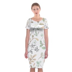 Leaves-147 Classic Short Sleeve Midi Dress