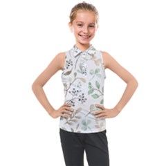 Leaves-147 Kids  Sleeveless Polo Tee