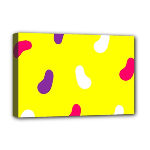 Pattern-yellow - 1 Deluxe Canvas 18  X 12  (stretched) by nateshop