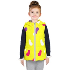 Pattern-yellow - 1 Kids  Hooded Puffer Vest by nateshop