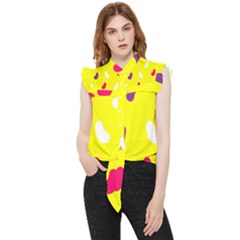 Pattern-yellow - 1 Frill Detail Shirt by nateshop